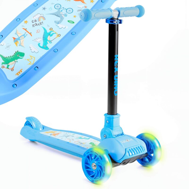 Kinderroller mit LED Leuchträdern REX DINO